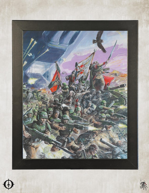 Astra Militarum - 40k Framed Upcycled Art (9.5x11.5)