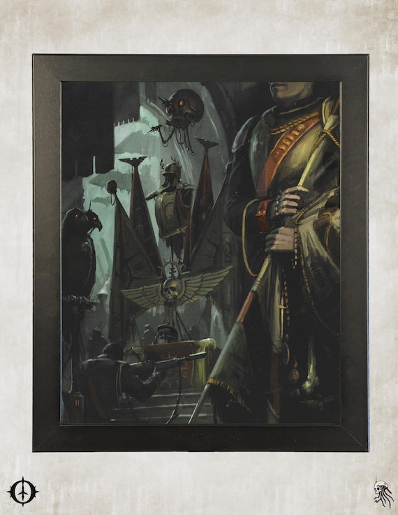 Astra Militarum - 40k Framed Upcycled Art (9.5x11.5)