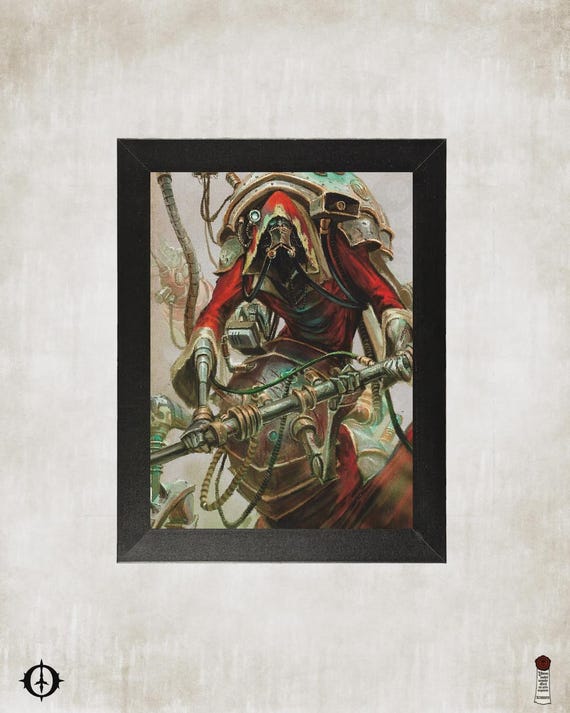 Adeptus Mechanicus - 40K Framed Upcycled Art (7.25x9.25)
