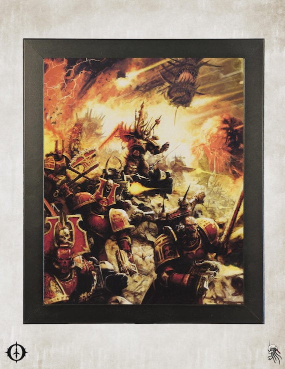 Chaos Space Marines - 40k Framed Upcycled Art (9.5x11.5)