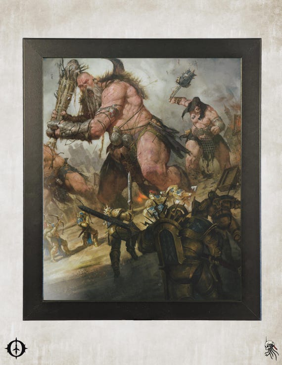 Upcycled Age of Sigmar Art - 9.5x11 Frame