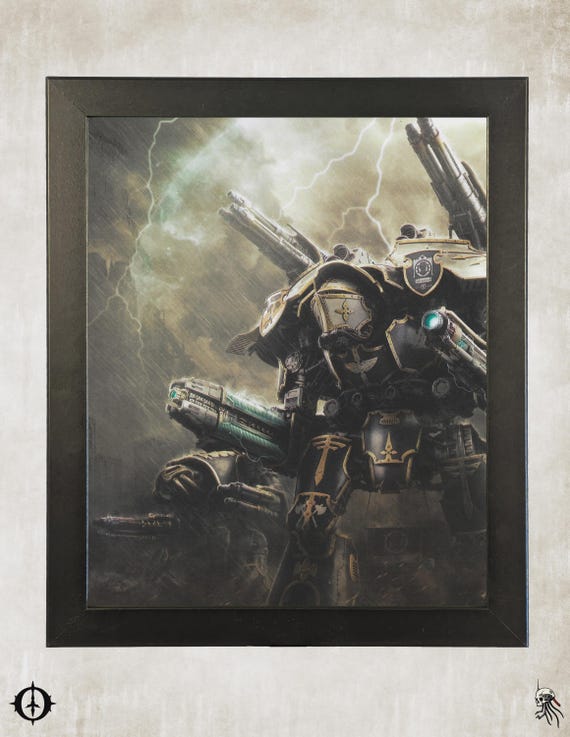 Imperial Knights - 40k Framed Upcycled Art (9.5x11.5)
