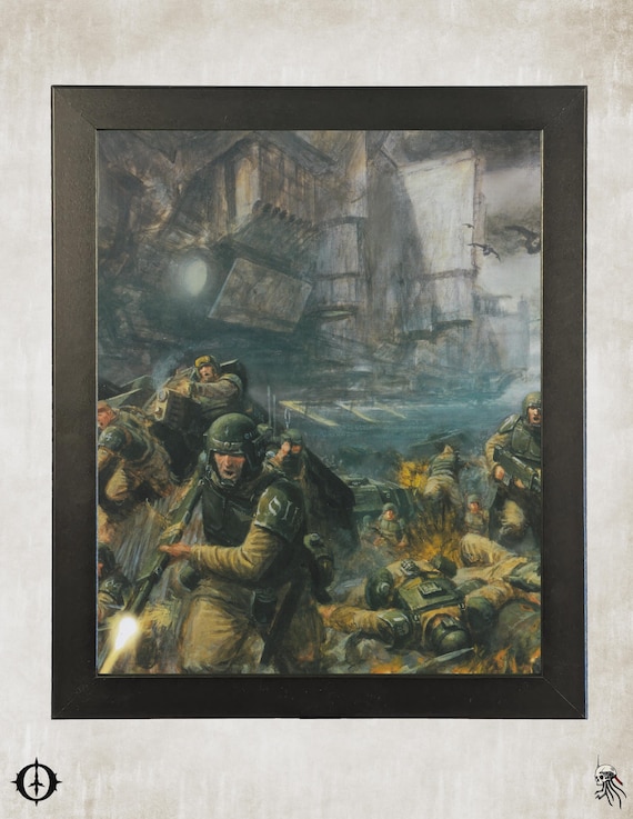 Astra Militarum - 40K Framed Upcycled Art (9.5x11.5)