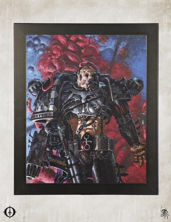 Chaos Space Marines - 40k Framed Upcycled Art (9.5x11.5)