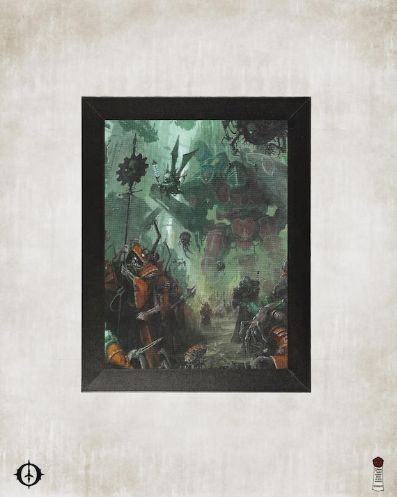 Adeptus Mechanicus - 40k Framed Upcycled Art (7.25x9.25)