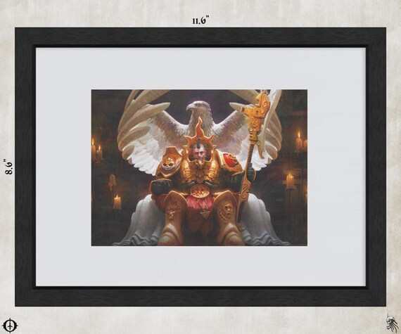 Custodes - 40k Framed Upcycled Art (11.6x8.6)