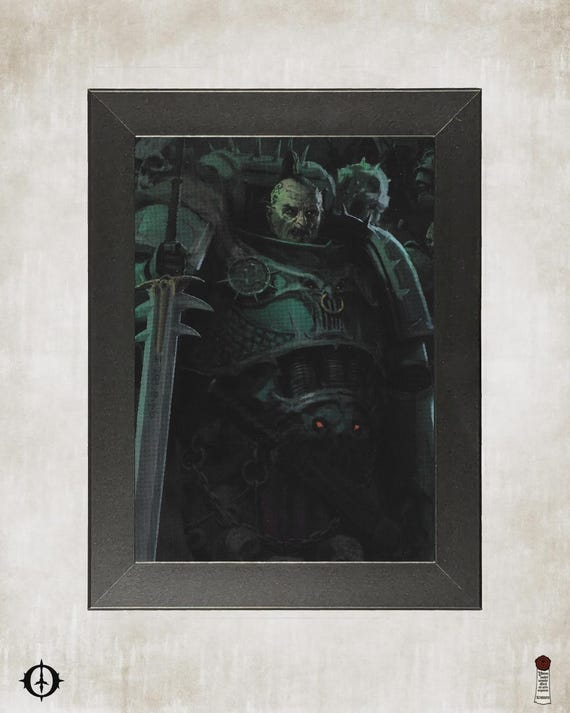 Chaos Space Marines - 40K Framed Upcycled Art (6.25x8.25)