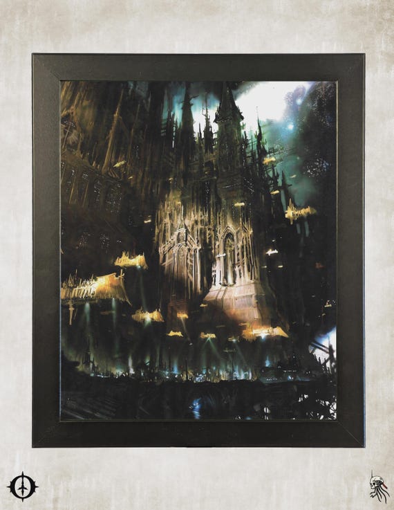 Dark Angels - 40k Framed Upcycled Art (9.5x11.5)