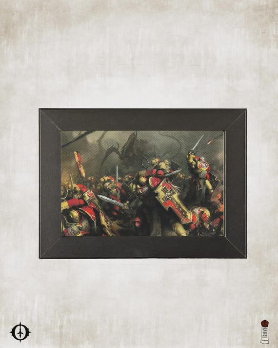 Howling Griffons - 40K Framed Upcycled Art (5x7)