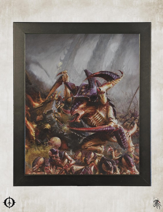Tyranids - 40K Framed Upcycled Art (9.5x11.5)