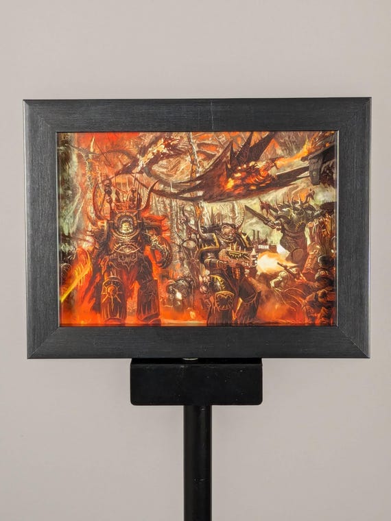 Chaos Space Marines - 40K Framed Upcycled Art (7x5)