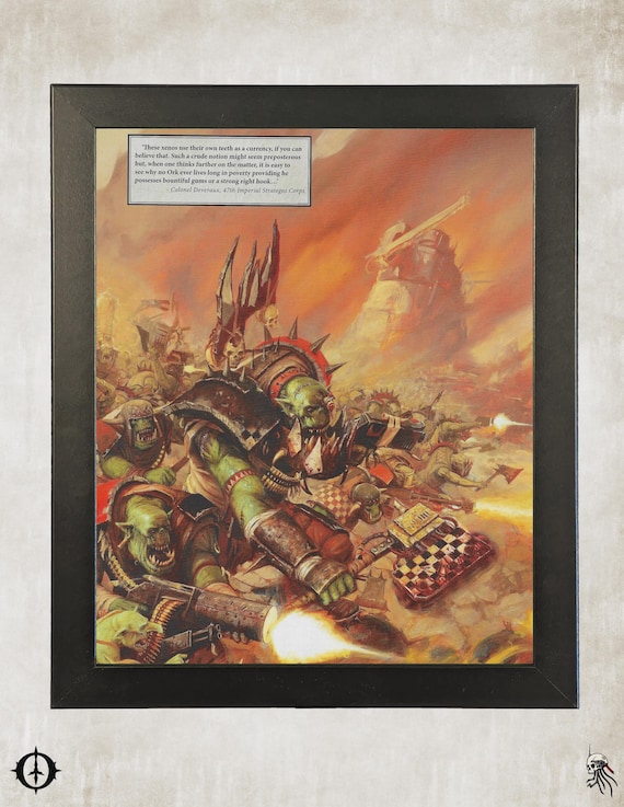Orks - 40k Framed Upcycled Art (9.5x11.5)