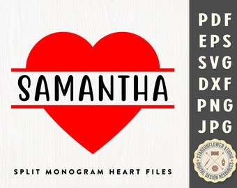 Download Split Heart Svg Etsy