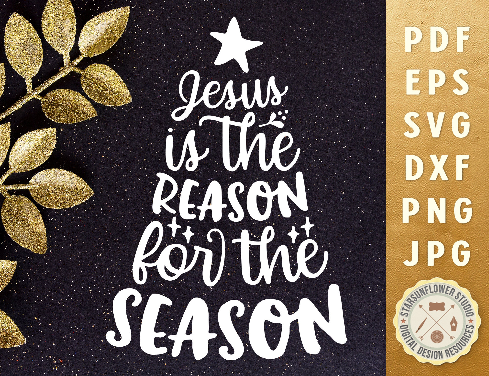 Jesus is the Reason for the Season Christmas Tree SVG files Etsy