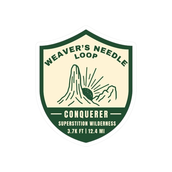 Weavers Needle Loop Superstition Mountains Hiking Badge Sticker