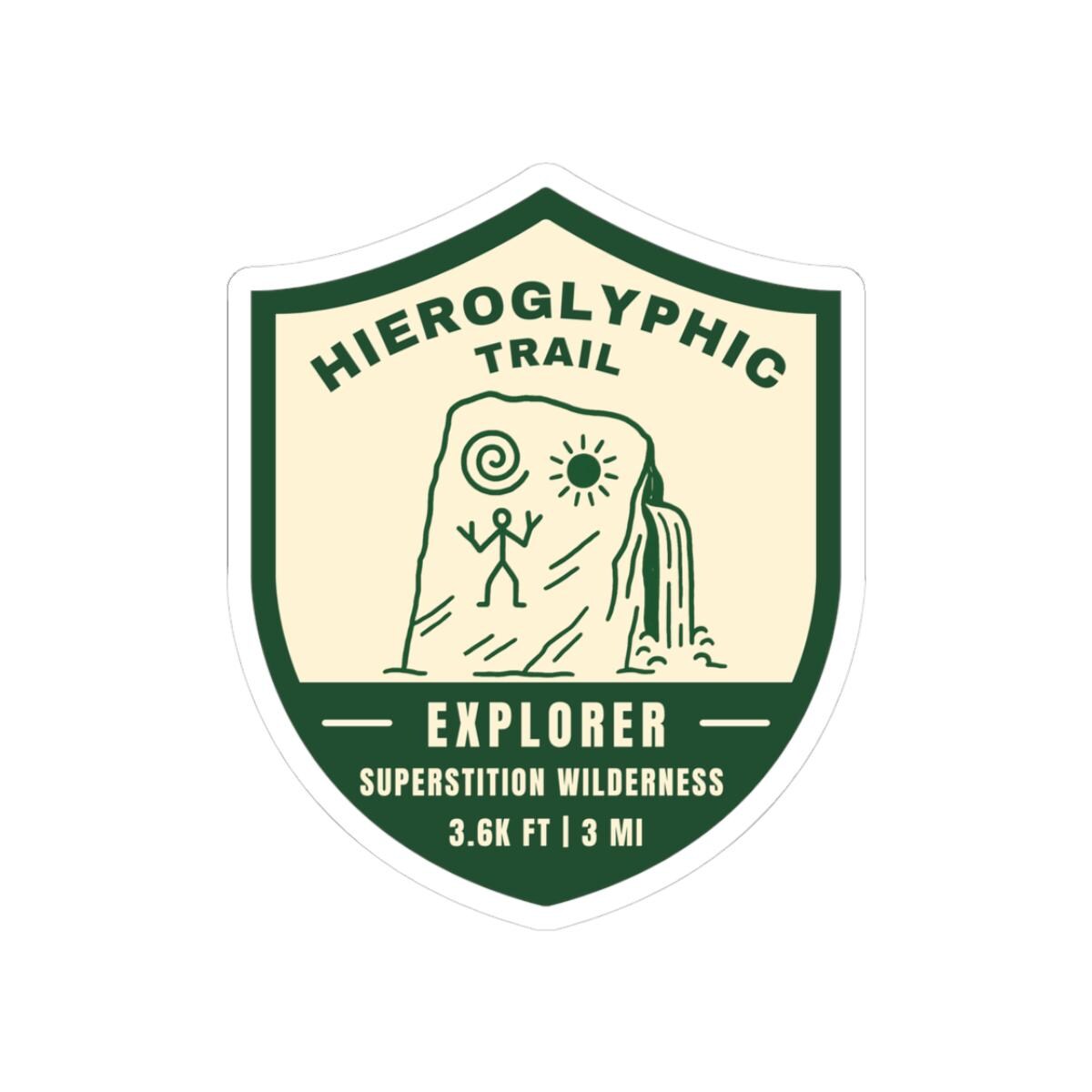Hieroglyphic Trail Superstition Mountains Hiking Badge Sticker
