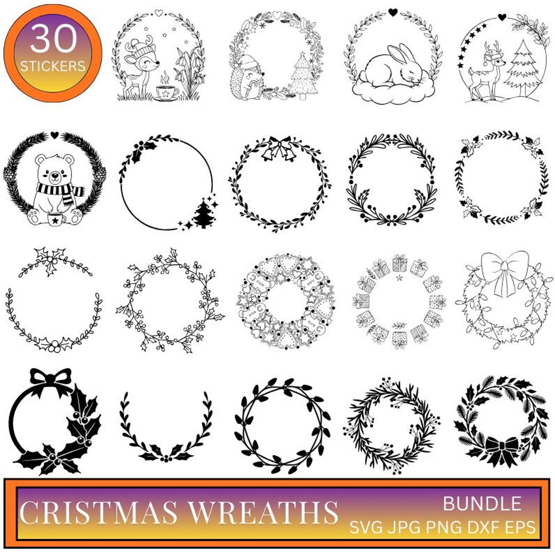 Christmas Wreaths SVG Bundle – Plotter File and Laser File | Wreath and ...