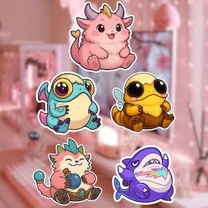 Little Legends TFT Sticker Set | League of Legends Fanart - Waterproof Holographic Vinyl | Choncc, Shork, Poggle