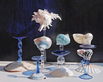 Handgemaakt schelpwijnglas, kustcocktailglas, decor strand bruiloft, beker zomerfeest, vrijgezellenfeest verjaardagscadeau