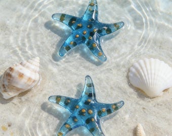 Handcrafted glass starfish ornaments, home decorations, Marine creatures, unique gifts