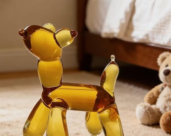 バルーンドッグの置物、2インチの赤いランプワークガラスの犬 - Etsy 日本
