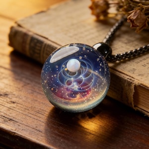 Colgante / Bola de estrellas / Bola de estrellas Aurora / Bola de cristal de galaxia del universo / Transformación de color / Regalo del Día del Padre / Regalo para novio
