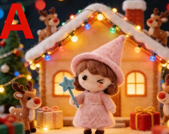 フェルトエンジェルクリスマスオーナメント、ニードルフェルト
