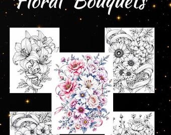 Blumensträuße - PDF Download - 38 Ausmalbilder zum Ausdrucken