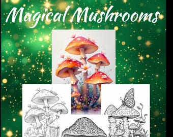 Magiczne grzyby – pobierz PDF – 32 kolorowanki dla dorosłych do druku