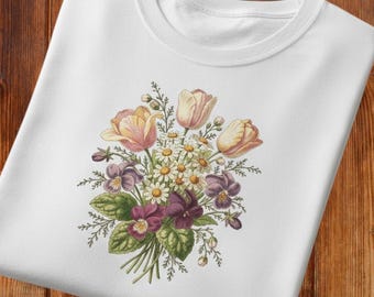 Victorian Spring Flowers Digital Design 300 DPI - PNG