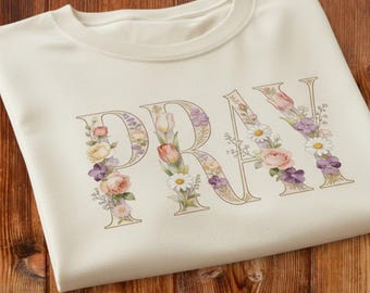 Floral PRAY Digital Design 300 DPI  PNG