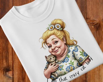 Crazy Cat Lady Digital Design 300 DPI  PNG