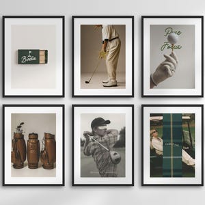 Golf Wandkunst 6er Set | Vintage Sport Drucke, Golf-Dekor, moderne digitale Download-Plakate, Country Club ästhetischer Haus-Kunst