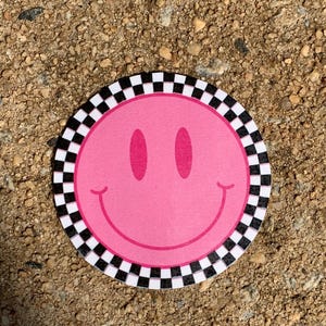 Checkered Smiley Sticker