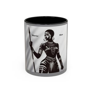 Coffee Mug, Warrior Mom Coffee Cup, Mother&#39;s Day Gift, Inspirational Tea Mug, Strong Woman Quote Ceramic Mug, Empowering Mom Present