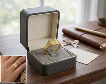 Custom Engraved Square Signet Ring | Stainless Steel