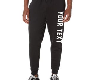 Custom JOGGERS, Your Text, Design, Photo & Logo Applied  Closed Bottom Sweatpants
