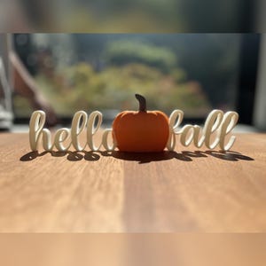 3D Printed Hello Fall Sign: Rustic Autumn Shelve Decor
