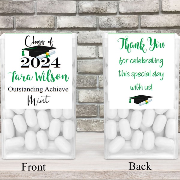 Graduation Class of 2024 Stickers | Fits on Tic Tac® Containers | Personalized Grad Party Favors | Labels for Breath Mints | Senior Stickers