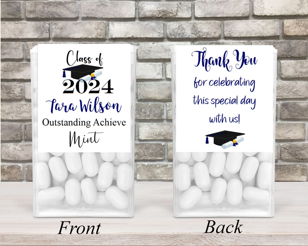 Container Graduate Pre Graduation Class of 2024 Stickers Fits on Tic Tac® Containers ...