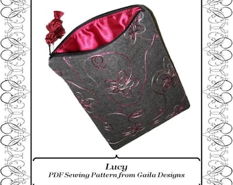 PDF Sewing Pattern  for iPad, iPad Air, iPad Pro 9.7", tablet or Kindle Fire 10" case cover with zipper fully lined "Lucy"