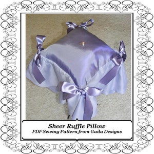 Sheer Ruffle Pillow PDF Sewing Pattern DIY, Ring Bearer Pillow Wedding image 1