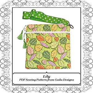 iPad Mini PDF Pattern Cover for Kindle Fire Nook 7 tablets eReader square case with wristlet, zipper pocket, padding, lined Lily image 1