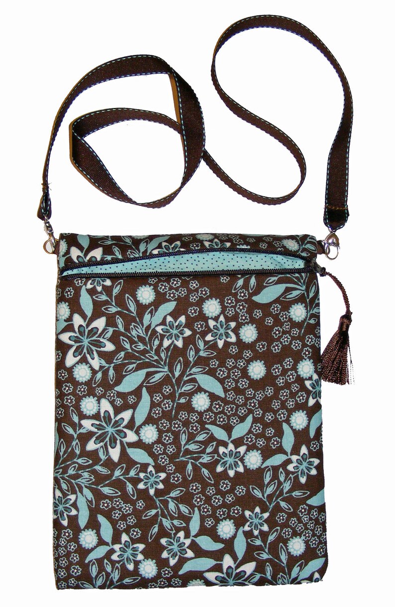 PDF Sewing Pattern iPad Mini Kindle Fire 7 Tablets Nook eReader case cover, padded with zipper, shoulder strap, fully lined Chloe image 2