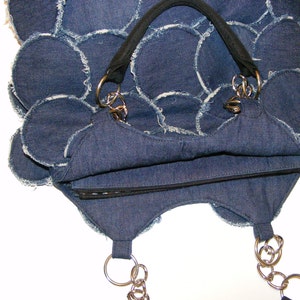 Paillette Denim Purse PDF Sewing Pattern with zipper, shoulder straps, lined Bella image 3