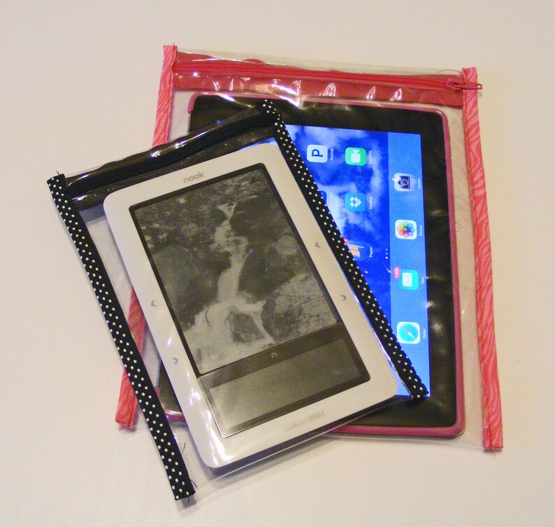 PDF Sewing Pattern Tammy Clear Vinyl Pouch, iPad, iPad Mini, tablets, Kindle, Nook, Travel Quart, custom sizing image 2