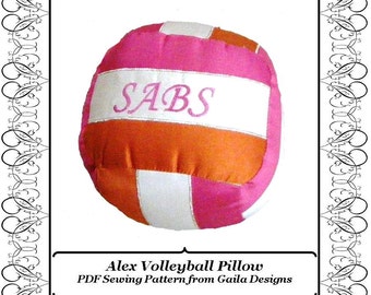 Volleyball Pillow PDF Sewing Pattern DIY home decor "Alex"