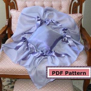 Sheer Ruffle Pillow PDF Sewing Pattern DIY, Ring Bearer Pillow Wedding image 2