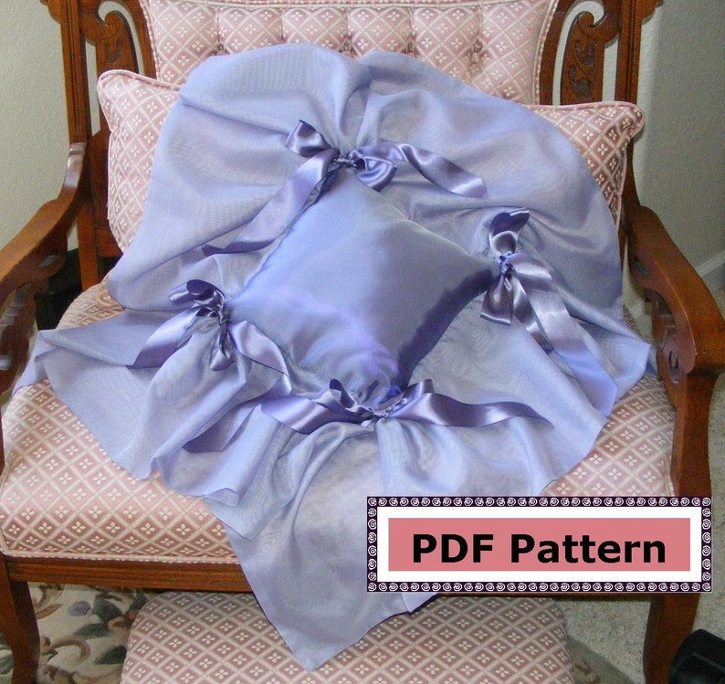 Sheer Ruffle Pillow PDF Sewing Pattern DIY, Ring Bearer Pillow Wedding image 2