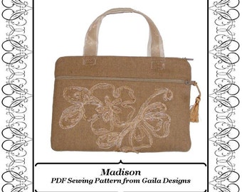 PDF Sewing Pattern Kindle, Kindle Fire, Nook, Nook color, Sony, Kobo case cover with pocket zipper handles fully lined "Madison"